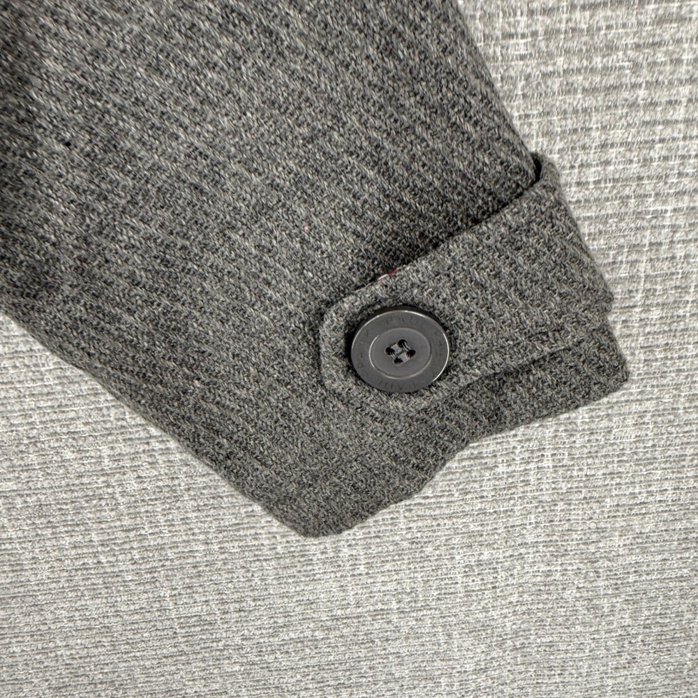 Vintage Paul Frank Pea Coat Women XL Gray Wool Blend Polka Dot Lining Y2K - Picture 11 of 12